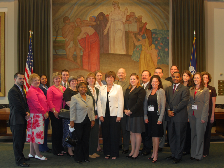 The Central Louisiana Leadership group visited with Governor Kathleen Babineaux Blanco.